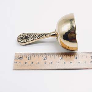 Campana de mano de latón para decoración navideña del hogar, campana de mano con mangos, servicio de llamada, mesa decorativa y uso doméstico - Product Image 5