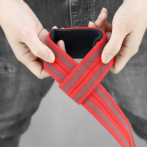 Custom Logo Padded Cotton Power Deadlift Gym Lifting Straps Weightlifting with Wrist <b>Band</b> Support - Product Image 6