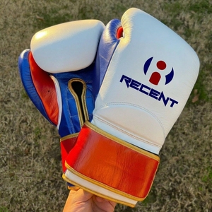 ถุงมือชกมวยผู้ชายคุณภาพสูงแบบเมทัลลิก ติดแถบเวลโคร สำหรับฝึกซ้อม สีมุกเมทัลลิก หนังวัวยืดหยุ่น  ยางลาเท็กซ์ 12 มม. - Product Image 1