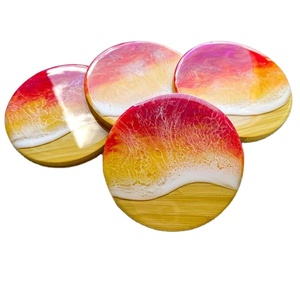 Posavasos de madera hechos a mano ecológicos | Mango sostenible o madera de acacia | Rústico y elegante | Posavasos redondos de piedra - Product Image 4