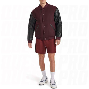 Blouson Bomber Varsity Homme avec Manches en Similicuir Style Collège Classique Baseball Streetwear Vêtement d'extérieur Automne Hiver - Product Image 1