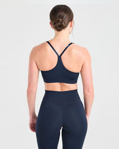 Best Quality OEM Women's 2-Piece Set High Waist Navy Blue Staple <b>Leggings</b> with V-Shaped Back Waistband Solid <b>Pattern</b> Plus Size - Product Image 4