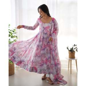 Belle robe de soirée et pantalon Anarkali de taille XS avec Dupatta - Product Image 1