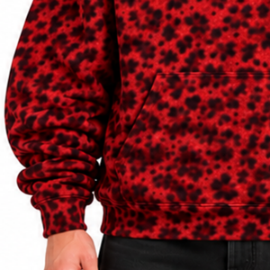 <b>Red</b> Leopard Print <b>Hoodie</b> Oversized Pullover Streetwear Sweatshirt Heavyweight Fleece Kangaroo Pocket Casual Winter - Product Image 6