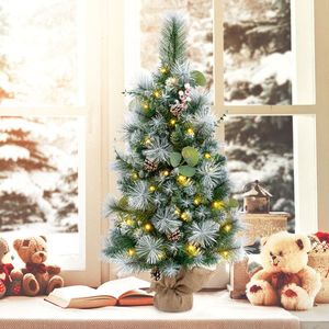 Albero di Natale Artificiale Pre-Illuminato 7 Piedi, Abete in PVC Innevato con Aghi di Pino per Uso Interno - Product Image 6