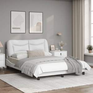 Cadre de lit Hvar blanc 53,9''x74,8'' avec éclairage LED sans matelas - Product Image 3