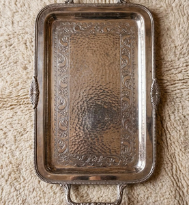 Plateaux de service ovales en acier inoxydable, artisanat métallique Art Déco, impressions de logo personnalisées, design à carreaux, pour Diwali, usage domestique ou hôtelier - Product Image 5