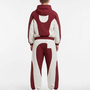 Men's Orange Solid 2 in 1 Loose Fit Full <b>Zip</b> Stand Collar Casual Sportswear Set Winter Wear Breathable Polyester Fabric - Product Image 6