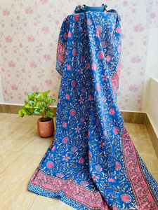 Écharpe carrée indienne imprimée en blocs de coton élégance légère fabriquée à la main avec soin étole de plage - Product Image 4