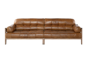 Leather <b>Sofa</b> 3 Seater Modern <b>Brown</b> Genuine Leather Couch Durable Upholstery Wood Legs Export from Factory Direct - Product Image 3