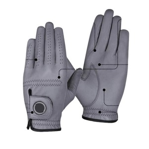 Genuine Leather Outdoor Golf Gloves Full Finger Non-Slip Breathable Adjustable Wrist <b>Strap</b> <b>Buckle</b> Closure Unisex Sports - Product Image 1