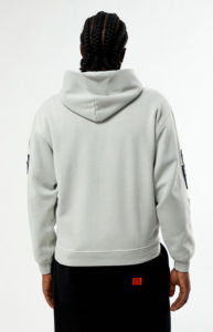 Sweat à capuche zippé unisexe oversize style streetwear hip-hop, en molleton épais 100% coton, doublure polaire, couleur unie, épaules tombantes - Product Image 2