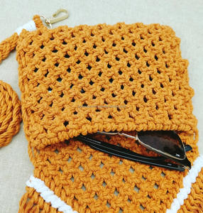 Nuevos bolsos de paja de playa de verano hechos a mano, bolso bohemio personalizado, bolso de hombro de macramé con estilo para mujer, bolsos cruzados de playa de hierba marina - Product Image 4