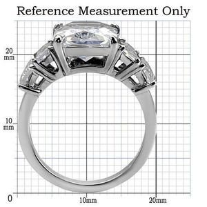 TK007 High Polished Stainless Steel <b>Ring</b> with AAA Grade CZ Clear-Dishes & <b>Plates</b> - Product Image 2