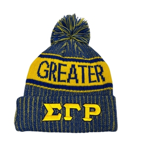 Gorro de Punto Sigma Gamma Rho Azul para Mujer, Gorro de Invierno Cálido con Letras Griegas Bordadas, Gorro Personalizado para Universidad - Product Image 2