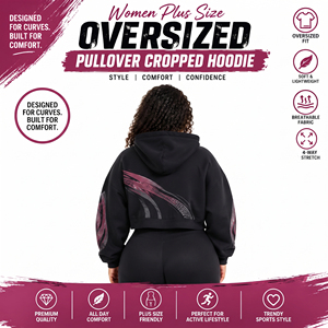 Sublimation Printed Crop Hoodie <b>Women</b> Plus Size Half Zipper Hooded <b>Top</b> Ladies Fleece Cotton Cropped Sweatshirt <b>Women</b> Winter Wear - Product Image 3
