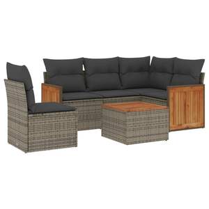 Dark Gray Garden <b>Sofa</b> <b>Set</b> With Cushioned Seating Outdoor Furniture Contemporary Style UV Resistant PE Rattan High Density Foam - Product Image 2
