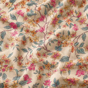 Enchanted Meadow Wildflower Print Linen Look Cotton Mull <b>Fabric</b>-<b>Medium</b> Weight Plain Woven for Apparel & Home Decor - Product Image 4