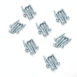 High Strength Class 4 Metric/Inch Carbon Steel Sharp Point External Hex Head Coarse Wood Thread HRC22-32 Zinc Plated PDC Model 4 - Product Image 1