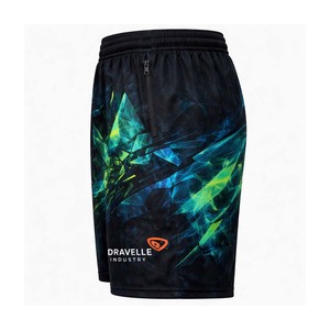 Shorts de gaming unisexe Dravelle Industry personnalisés par sublimation, en maille polyester respirante et séchage rapide, avec fermeture éclair - Product Image 4