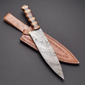 Custom Handmade Modern Chef <b>Knife</b> Wood Handle Extra <b>Sharp</b> Forged Damascus Steel Blade 8in Length Ambidextrous - Product Image 4