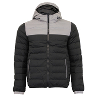 Blouson matelassé pour homme à capuche, design déchiré, rembourrage en coton, sur mesure, séchage rapide, respirant, logo frontal, pour la vente en gros