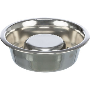 Tazón de Alimentación Lenta de Acero Inoxidable para Mascotas, 1.1 L, Diámetro 21 cm, para Perros y Gatos - Product Image 1