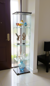 TMG Modern Glass Display Cabinet 4-Tier Tempered Glass Storage <b>Showcase</b> for Home Living Room, Bedroom, and Dining Room Furniture - Product Image 4