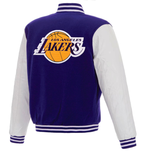 Custom Unisex Lakers Varsity Jacket with Breathable Wool/Polyester Winter Front Logo Embroidery Patch OEM/ODM - Product Image 6