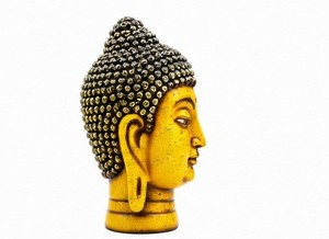 Modern Asian Zen <b>Religious</b> Buddha Head Metal Sculpture Decorative <b>Statue</b> for Home Office Desk Handcrafted Tabletop Ornament - Product Image 5