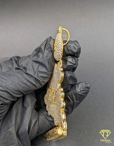 Colgante de Plata de Ley 925 con Diamante Cultivado en Laboratorio VVS, Diseño de Bolsa de Dinero, Estilo Hip Hop, Proveedor Mayorista de Joyería - Product Image 4