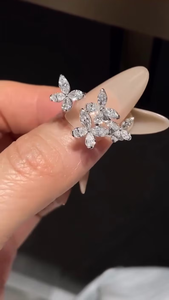 1.5CT Lab Grown Diamond Flower Earrings 14K White Gold Floral Stud Earrings Elegant Fine Jewelry Gift for Women - Product Image 5