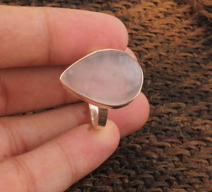 Pendientes de Lujo de Cuarzo Rosa en Forma de Pera, Plata de Ley 925, Joyería de Gema Rosa en Forma de Lágrima, Pendientes Estéticos de Poder Suave, Venta al por Mayor - Product Image 5