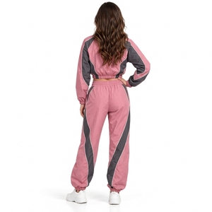 Conjunto Deportivo Cortavientos para Mujer, Chaqueta y Pantalones Personalizados, Tela de Poliéster, Construcción Ligera, Corte Holgado, para Actividades al Aire Libre - Product Image 2