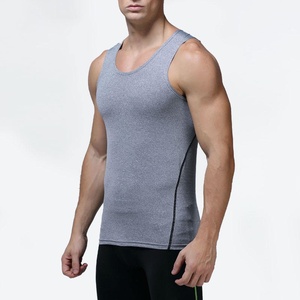 Débardeur de compression athlétique pour homme, coupe ajustée, côtelé, pour la gym, le fitness et la course - Product Image 2
