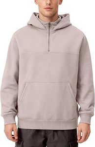 Sweat à capuche oversize pour homme 400 g/m² avec fermeture éclair quart de tour, respirant, en molleton de coton et polyester épais, personnalisable avec logo, pour l'hiver - Product Image 3