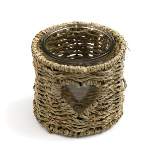 Hand-weaving natural seagrass <b>glass</b> cover cheapest cost sea grass cup holder <b>straw</b> mug sleeves - Product Image 1