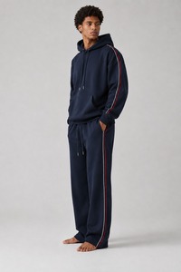 Chándal de invierno para hombre, el más vendido, hecho a medida, con capucha, informal, liso, de algodón, con forro polar que absorbe el sudor, cintura elástica y cremallera completa. - Product Image 2