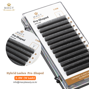Extensions de cils hybrides préformées 3D W Lash MACY BEAUTY KOREA, extensions de cils de qualité supérieure, vente en gros, étiquette privée personnalisée - Product Image 2