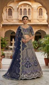 Exceptional Quality Designer 4 Meter <b>Flared</b> Lehenga Choli <b>Sequins</b> Cut Work Satin Silk Latest New Traditional Bridal Partywear - Product Image 2