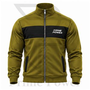 Ensemble de survêtement Prime Power pour homme, vert olive, veste zippée à col montant et pantalon de jogging fuselé, respirant, collection sportswear 2026, dernière nouveauté - Product Image 3