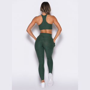 Leggings de sport respirants pour femmes, taille mi-haute, effet push-up fessier, sans coutures, avec logo personnalisé - Product Image 2