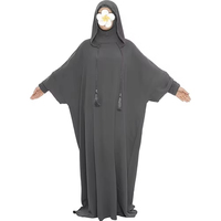 Vêtements islamiques personnalisés, Abaya pour femmes, robe musulmane, Abaya décontractée pour femmes, robe de couleur unie, ensemble deux pièces, Abaya à capuche, robe musulmane
