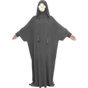 Custom Islamic Clothing Abaya Women Muslim Dress Abaya Women Casual Solid Color Robe Two-Piece Suit Hoodie Abaya Muslim Dress - Product Image 4