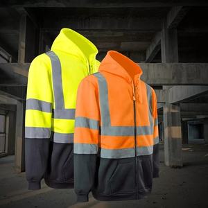 Road Safety Hoodies Warm <b>Fleece</b> Jacket <b>Hi</b> <b>Vis</b> Men's Reflective Hoodies - Product Image 5