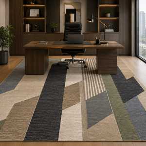 Alfombra Moderna Geométrica de Lana de Nueva Zelanda Anudada a Mano – Alfombra de Lujo Hecha a Mano - Product Image 1