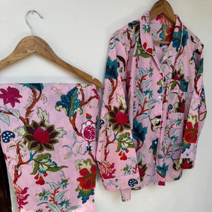 Ensemble de pyjama coordonné pour femmes Naaz Textile, imprimé à rayures de tigre, vêtements de détente et de sommeil décontractés d'été, pyjama en coton - Product Image 1