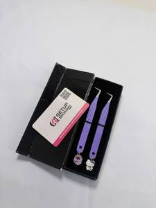 Pince à épiler GETUP BROSONS IMPEX GBI-EET-3290e4fns 90 Boot Purple Star pour extensions de cils, en acier inoxydable, à fibres lisses et de précision - Product Image 2