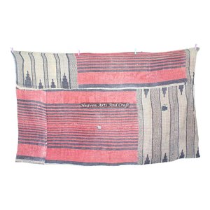 Couvre-lits et jetés indiens Kantha vintage faits à la main, réversibles et brodés à la main, style ancien - Product Image 3