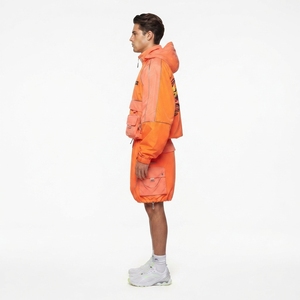 Custom Breathable Techwear <b>Men's</b> Anorak Tracksuit Set Nylon Windbreaker <b>Jacket</b> Front Logo Cargo Shorts Streetwear OEM ODM - Product Image 3